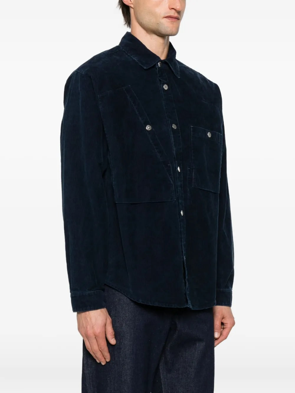 Compass-badge Corduroy Shirt-STONE ISLAND-Verso