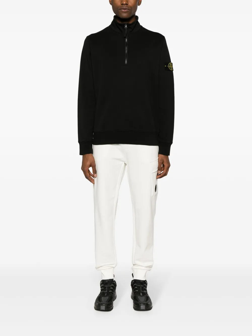 Compass-patch Zip-up Sweatshirt-STONE ISLAND-Verso