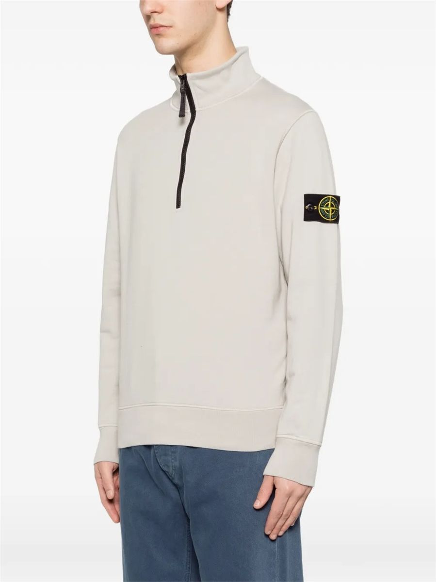 Compass-patch zip-up sweatshirt-STONE ISLAND-Verso