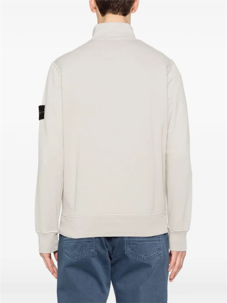 Compass-patch zip-up sweatshirt-STONE ISLAND-Verso