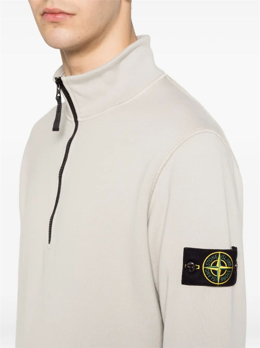 Compass-patch zip-up sweatshirt-STONE ISLAND-Verso