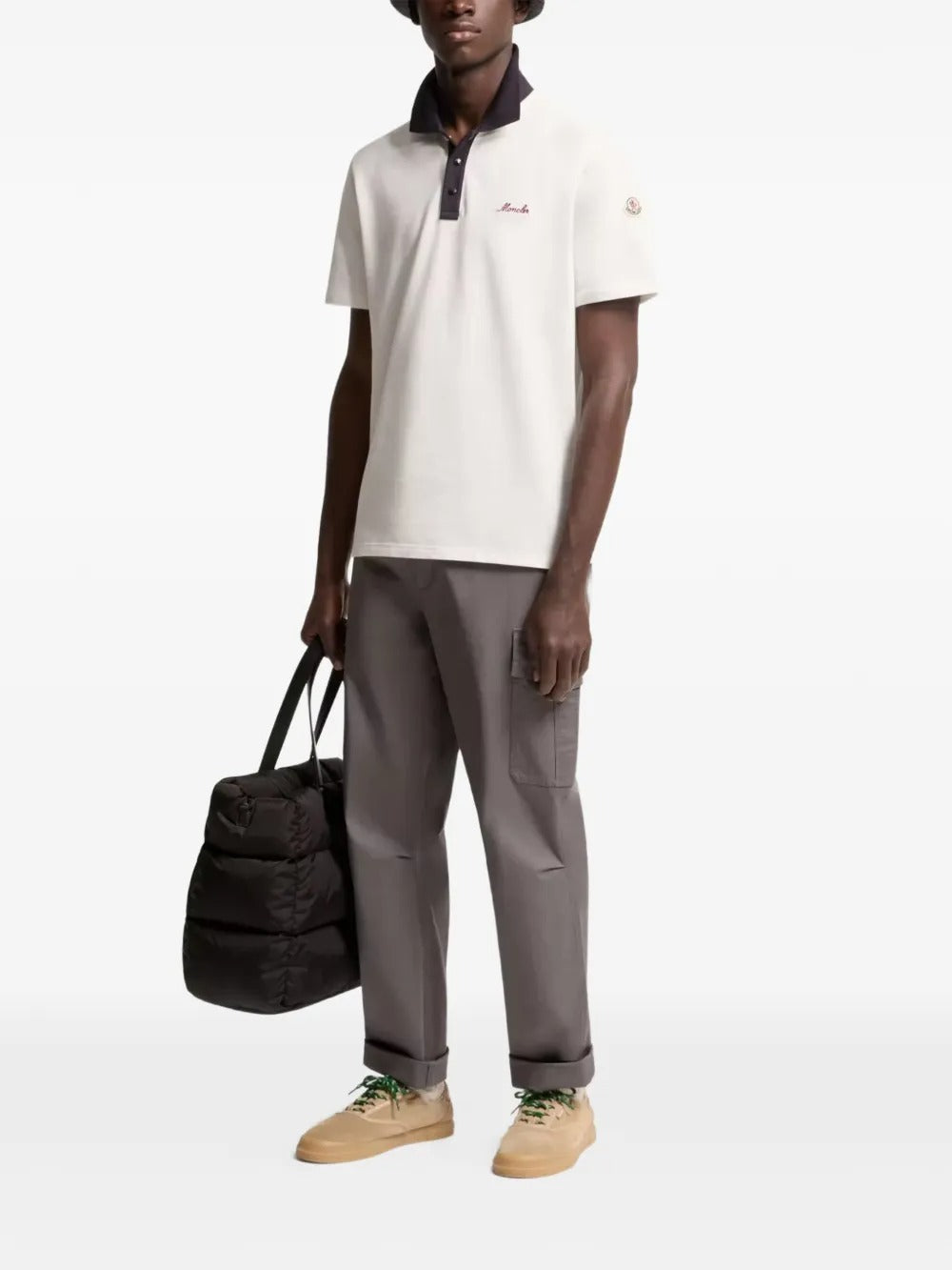 Contrast-collar logo polo shirt-MONCLER-Verso