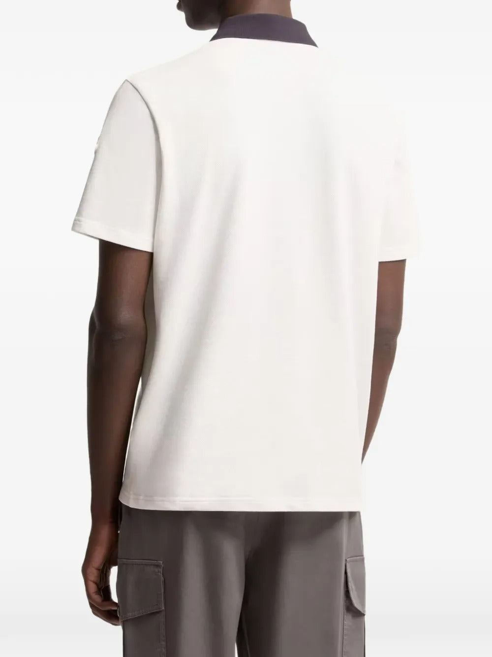 Contrast-collar logo polo shirt-MONCLER-Verso