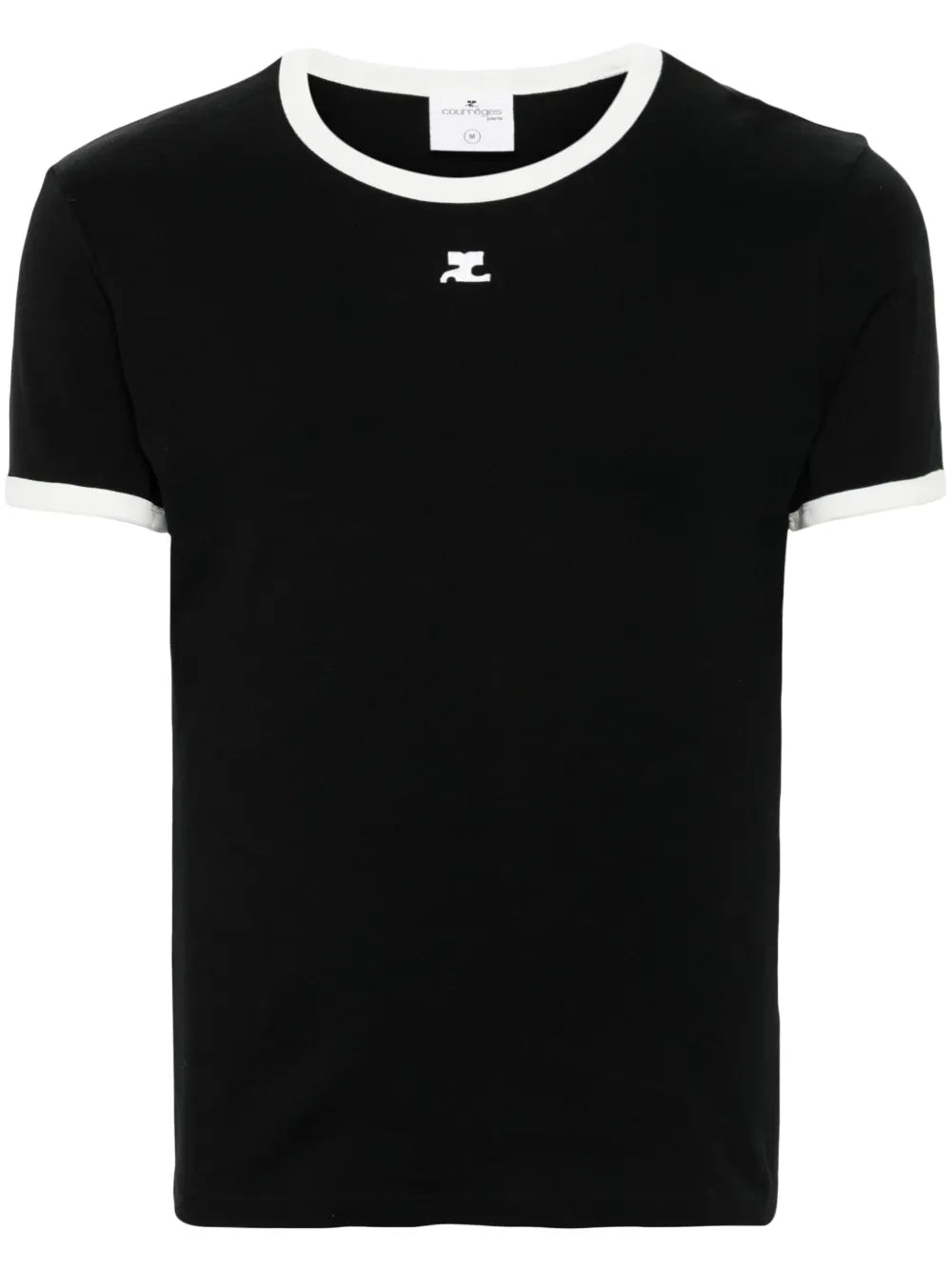 Contrast cotton t-shirt-COURRÈGES-Verso
