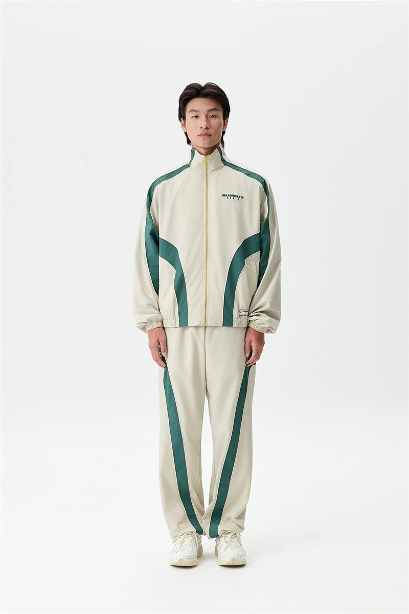 Contrast panel ripstop nylon track pants-SUMMIT GAMES-Verso