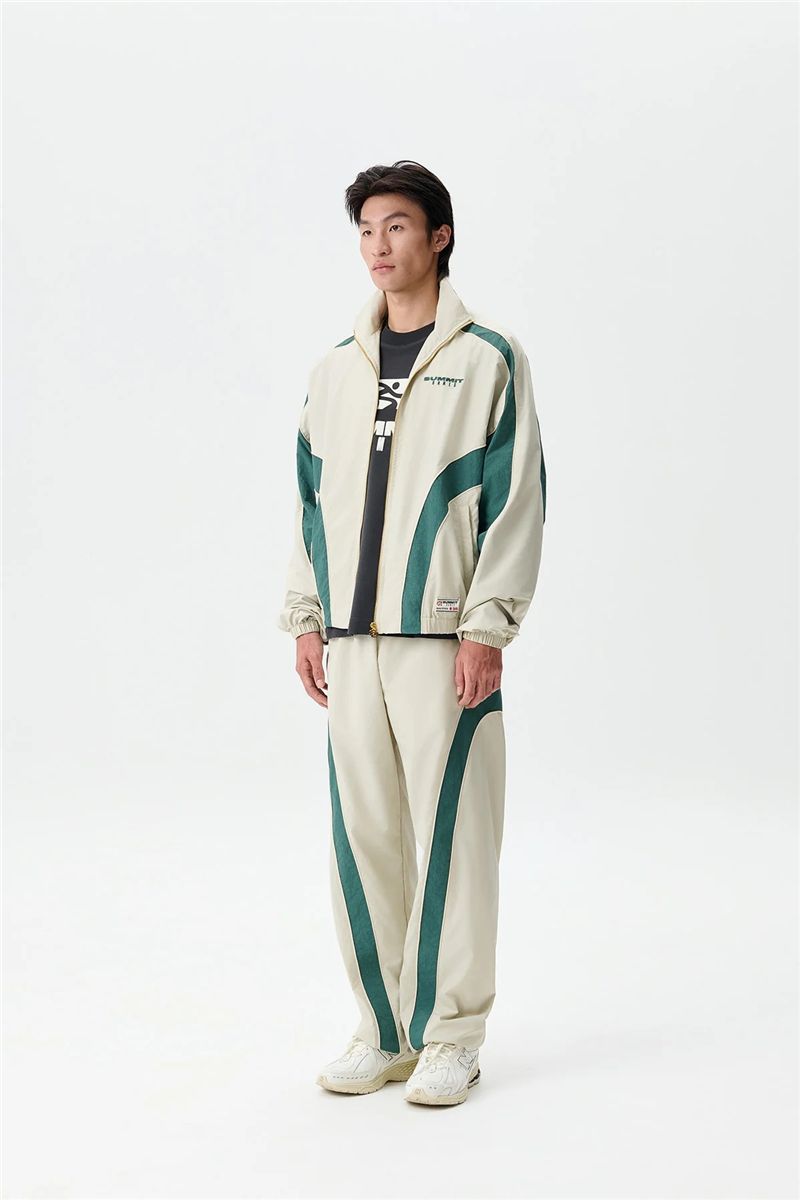 Contrast panel ripstop nylon track pants-SUMMIT GAMES-Verso