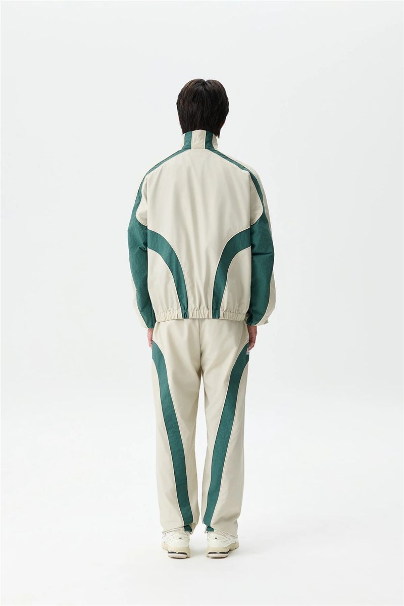 Contrast panel ripstop nylon track pants-SUMMIT GAMES-Verso