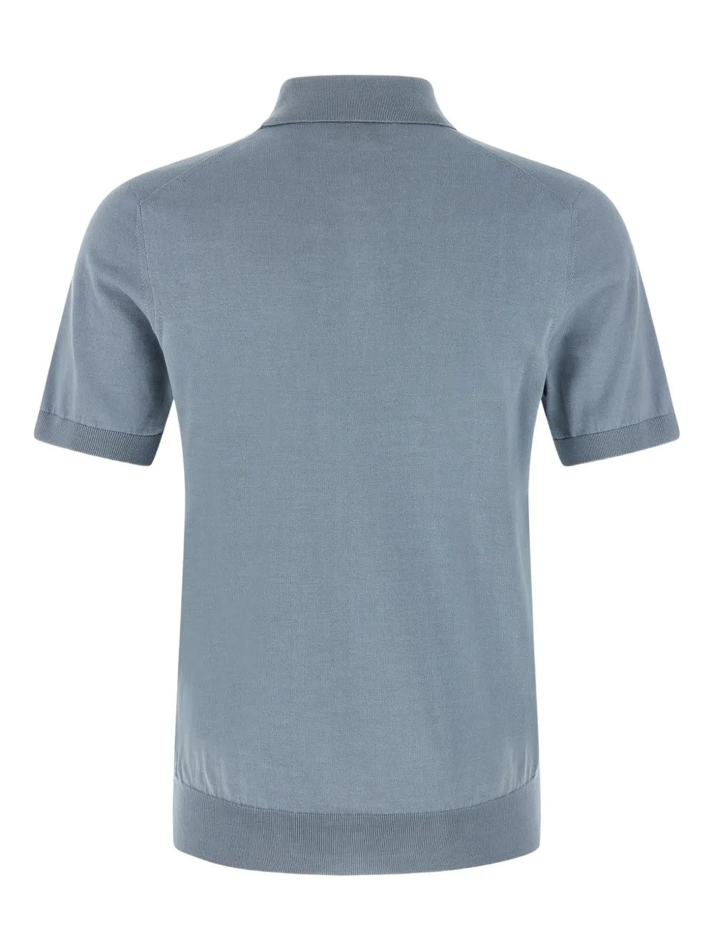 Contrasting-piping Cotton Polo Shirt-BRUNELLO CUCINELLI-Verso