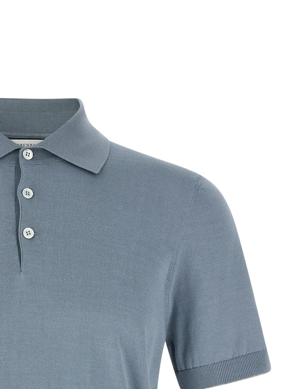 Contrasting-piping Cotton Polo Shirt-BRUNELLO CUCINELLI-Verso