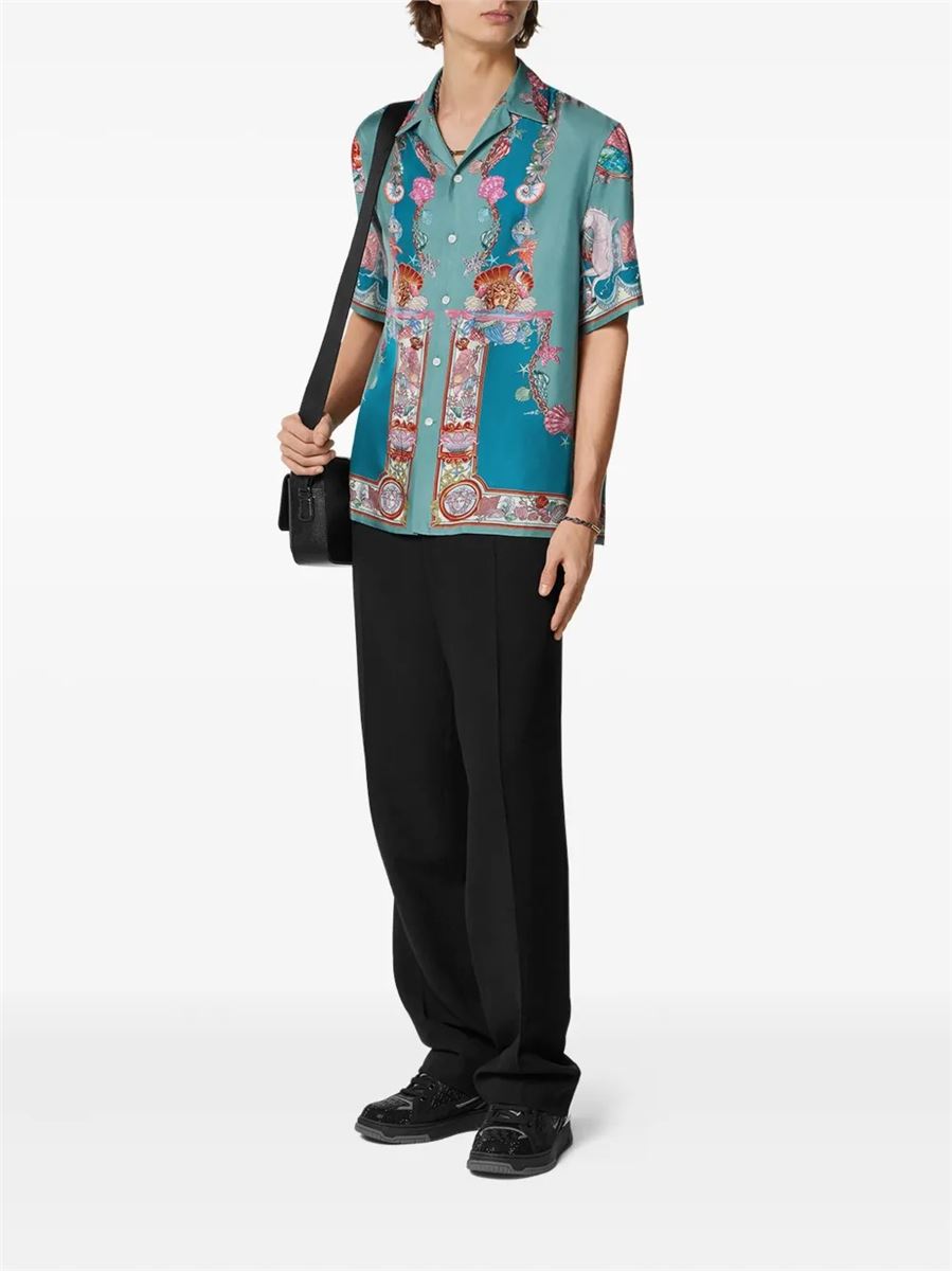Coral theatre silk shirt-VERSACE-Verso