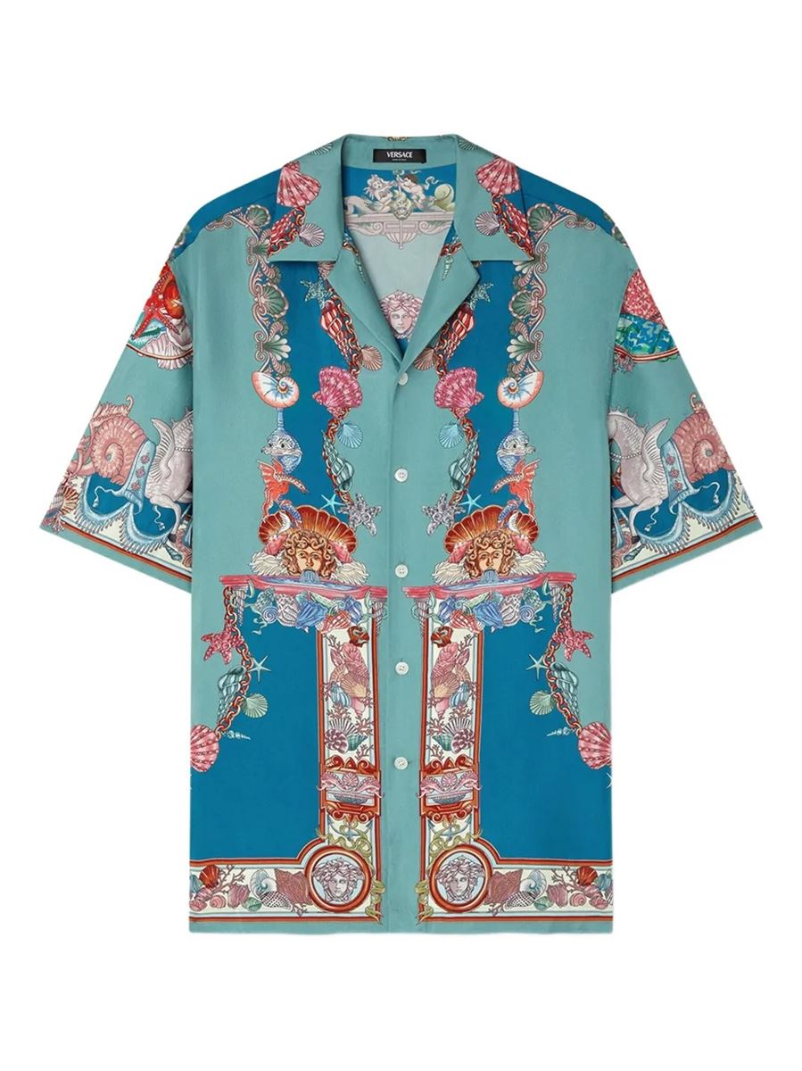 Coral theatre silk shirt-VERSACE-Verso