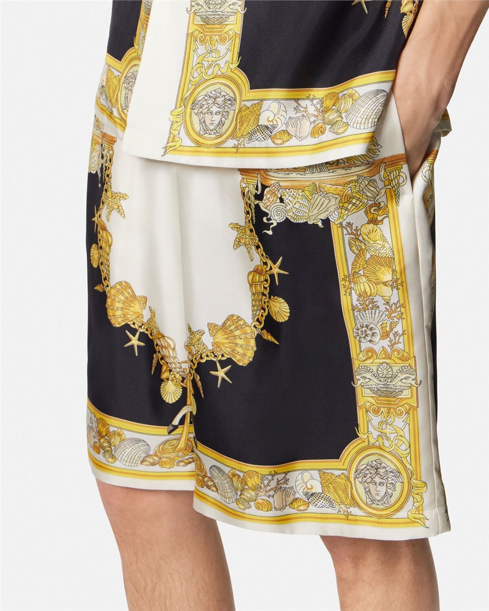 coral theatre silk shorts-VERSACE-Verso