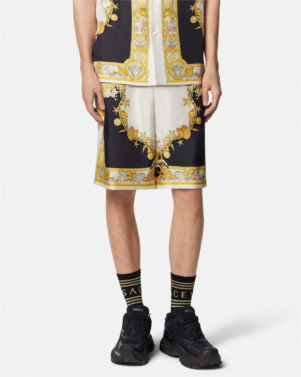 coral theatre silk shorts-VERSACE-Verso