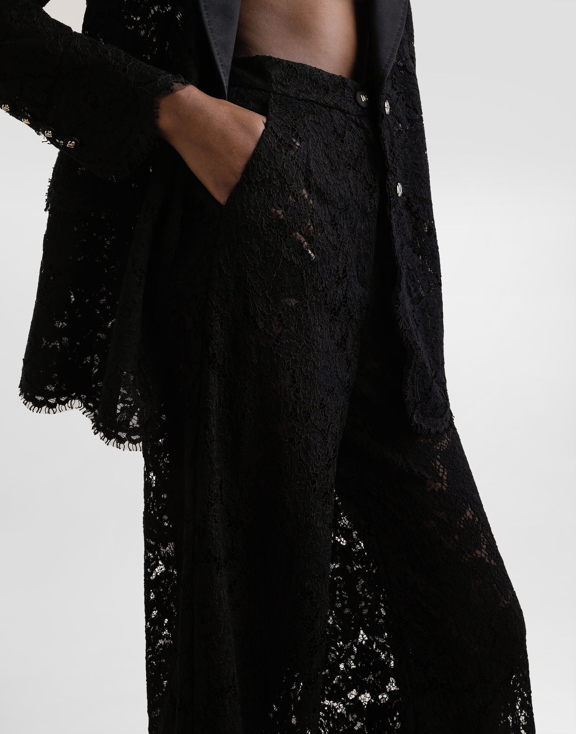 Cordonetto lace trousers-DOLCE&GABBANA-Verso