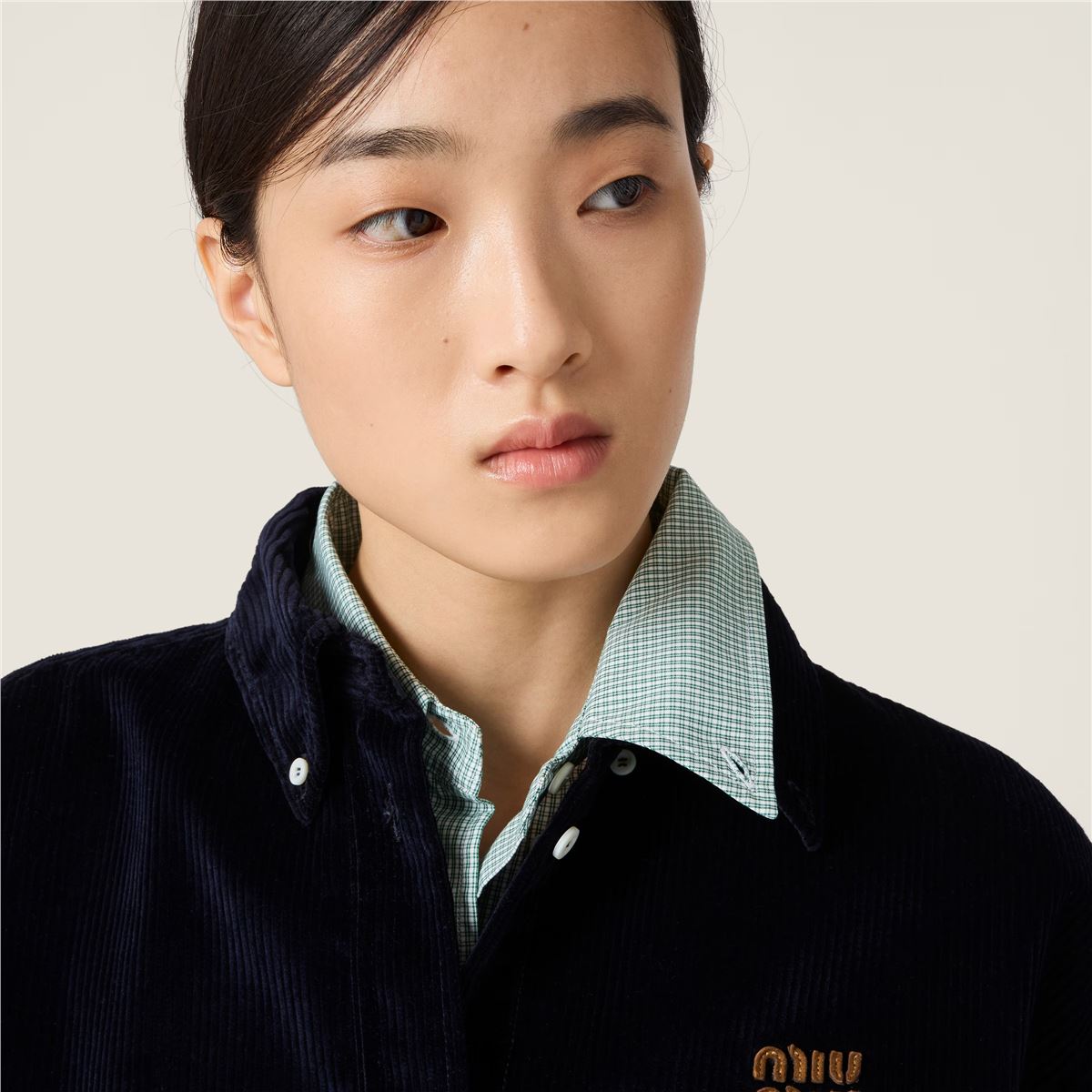 Corduroy and suede shirt-MIU MIU-Verso