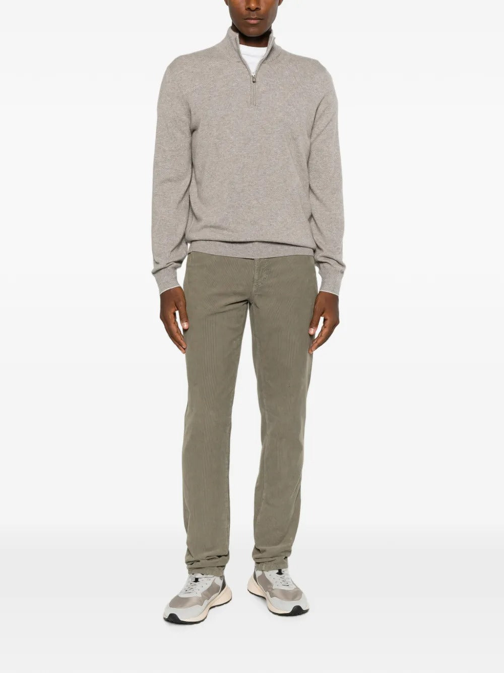 Corduroy-texture trousers-BRUNELLO CUCINELLI-Verso