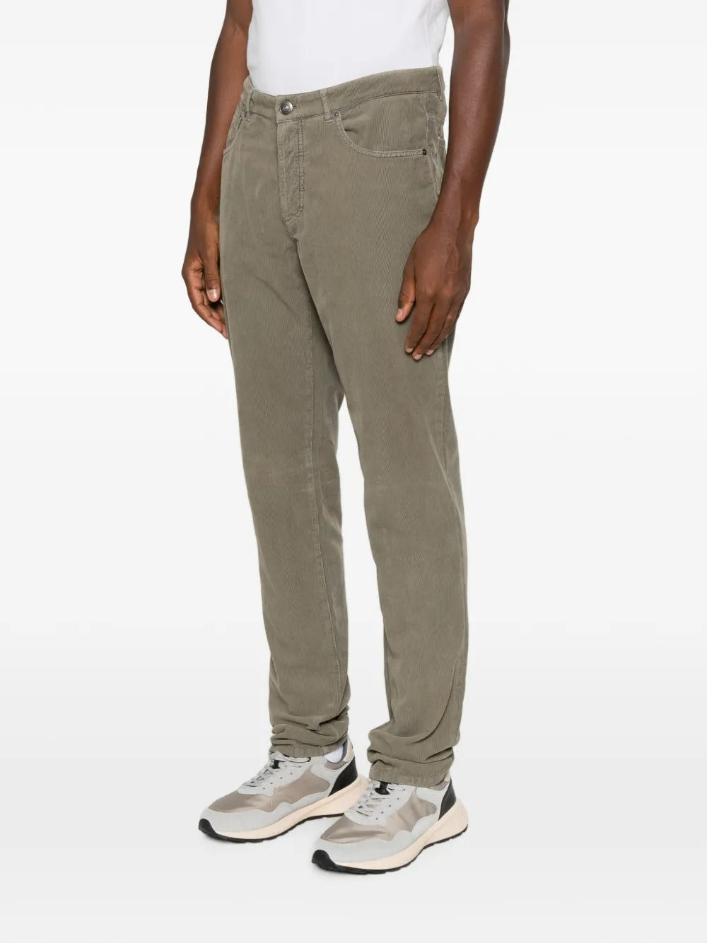 Corduroy-texture trousers-BRUNELLO CUCINELLI-Verso