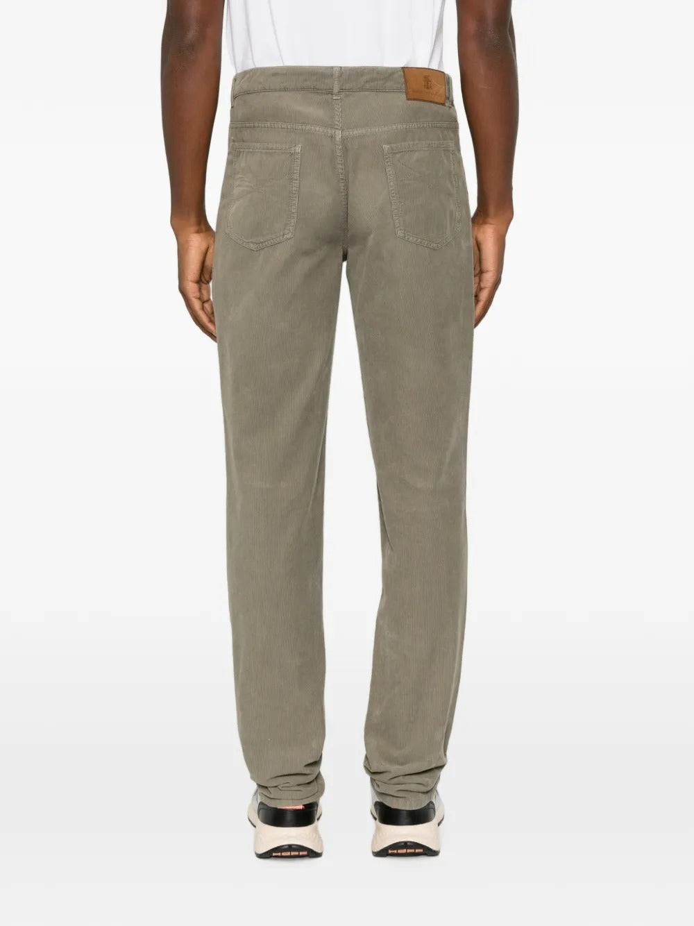 Corduroy-texture trousers-BRUNELLO CUCINELLI-Verso