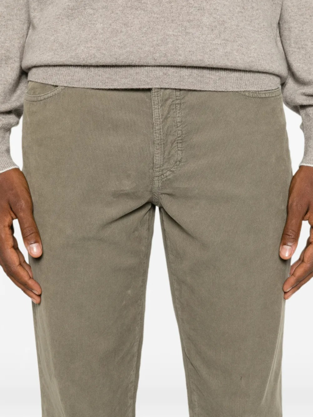 Corduroy-texture trousers-BRUNELLO CUCINELLI-Verso