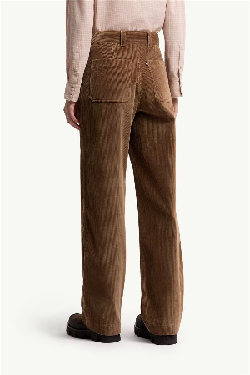 Corduroy wide leg trousers-MONCLER-Verso
