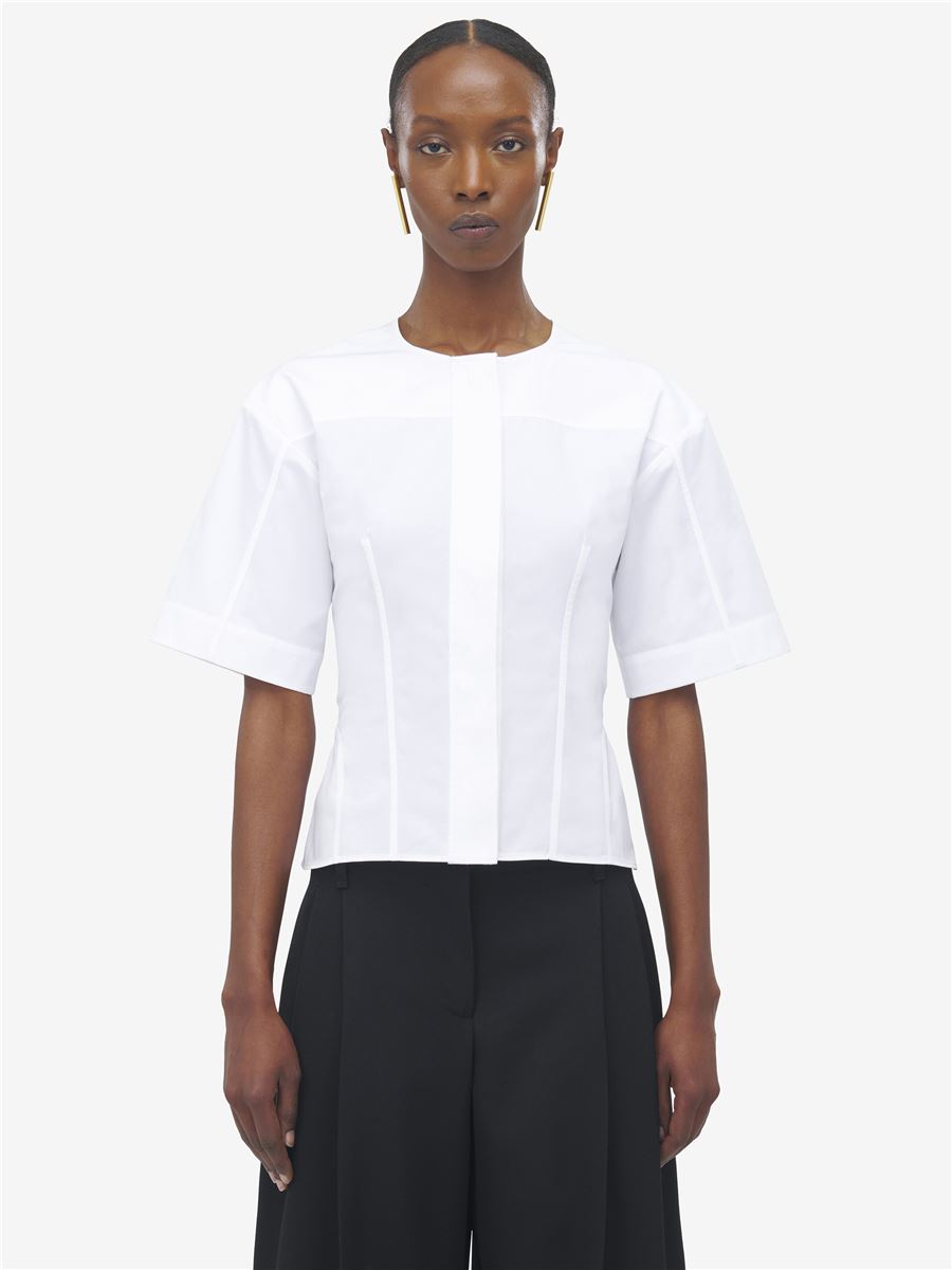 CORSET POPLIN SHIRT IN OPTICAL WHITE-A. MCQUEEN-Verso