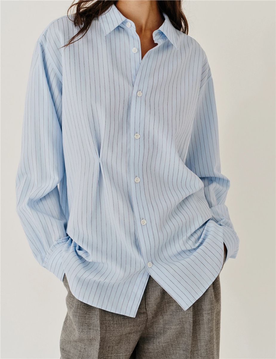 Costa shirt light blue/navy stripes-THE GARMENT-Verso
