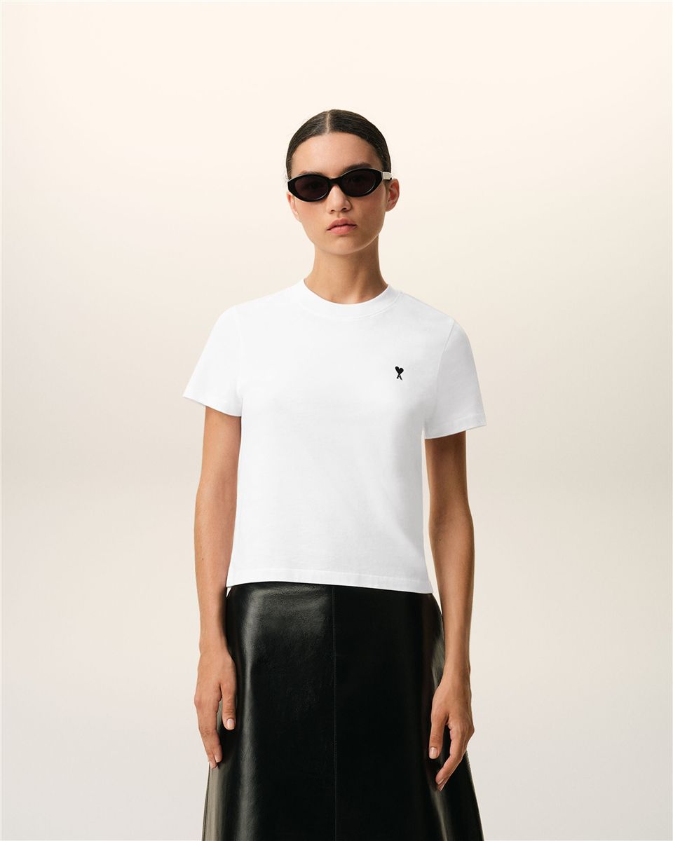 Cotton ami de coeur cropped t-shirt-AMI-Verso
