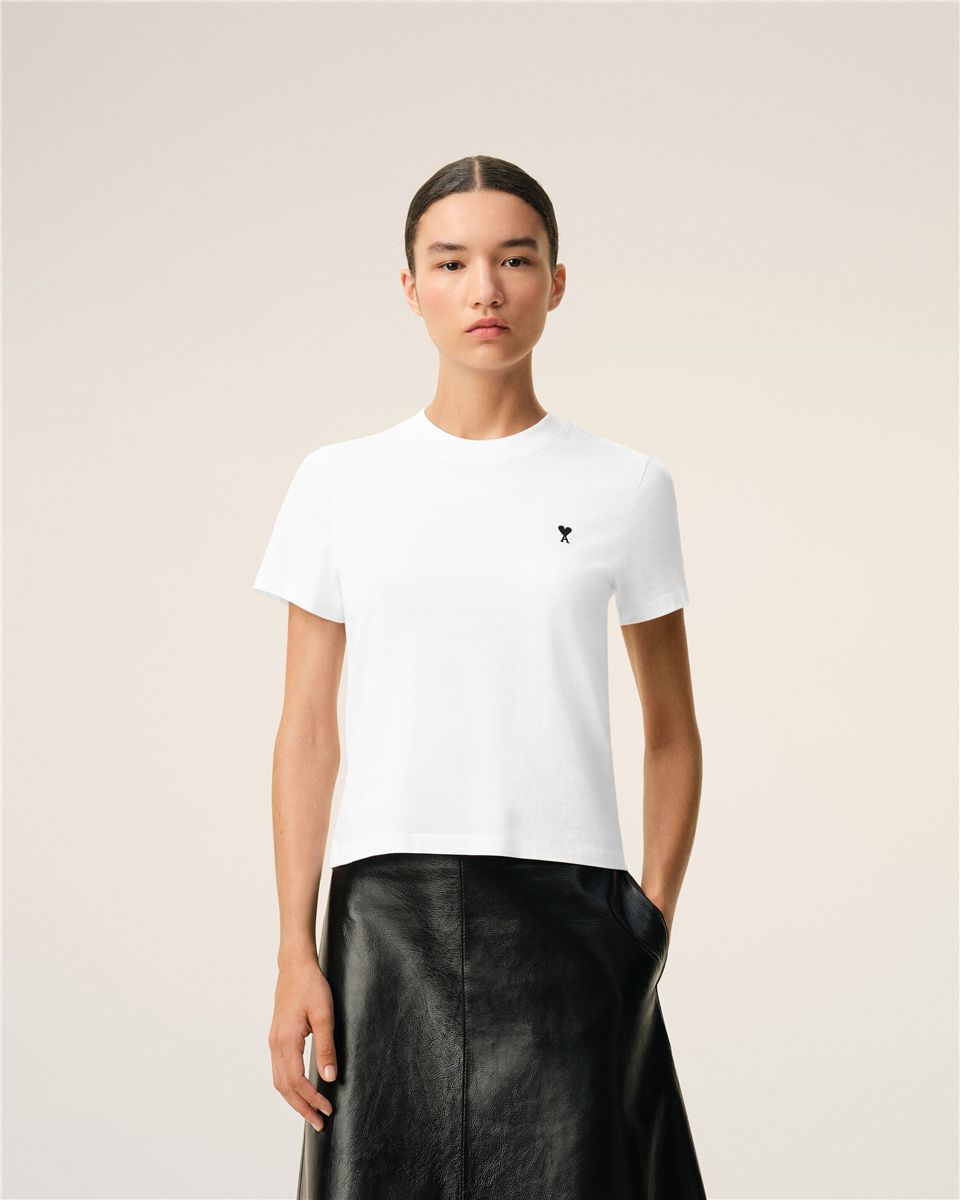 Cotton ami de coeur cropped t-shirt-AMI-Verso