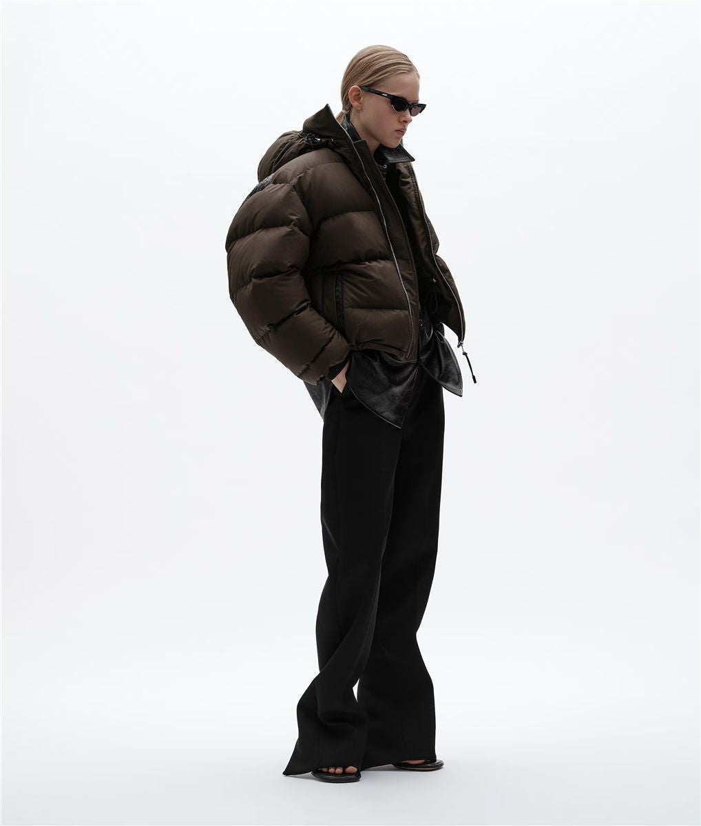 Cotton and nylon twill puffer jacket-BOTTEGA VENETA-Verso