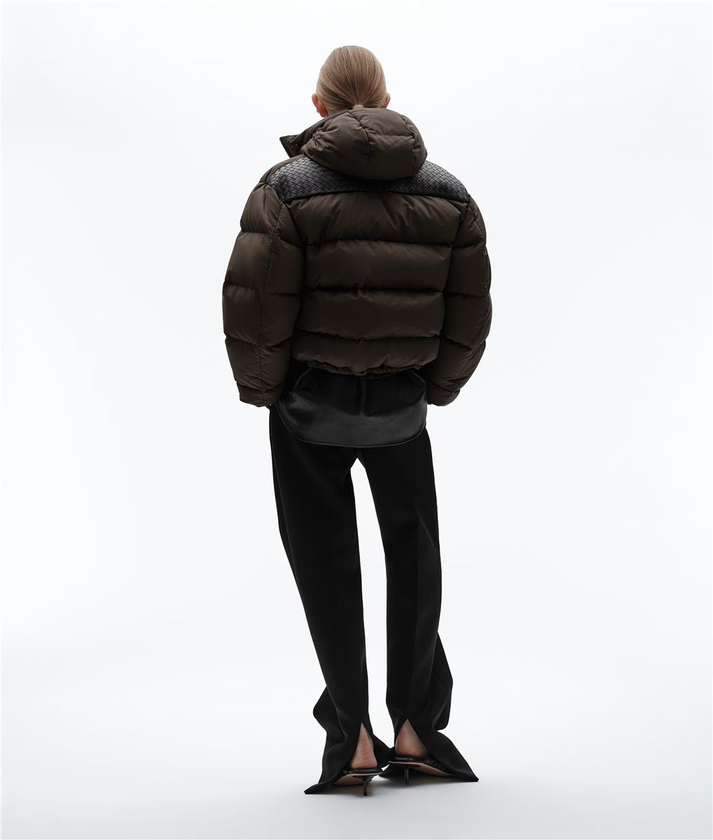 Cotton and nylon twill puffer jacket-BOTTEGA VENETA-Verso