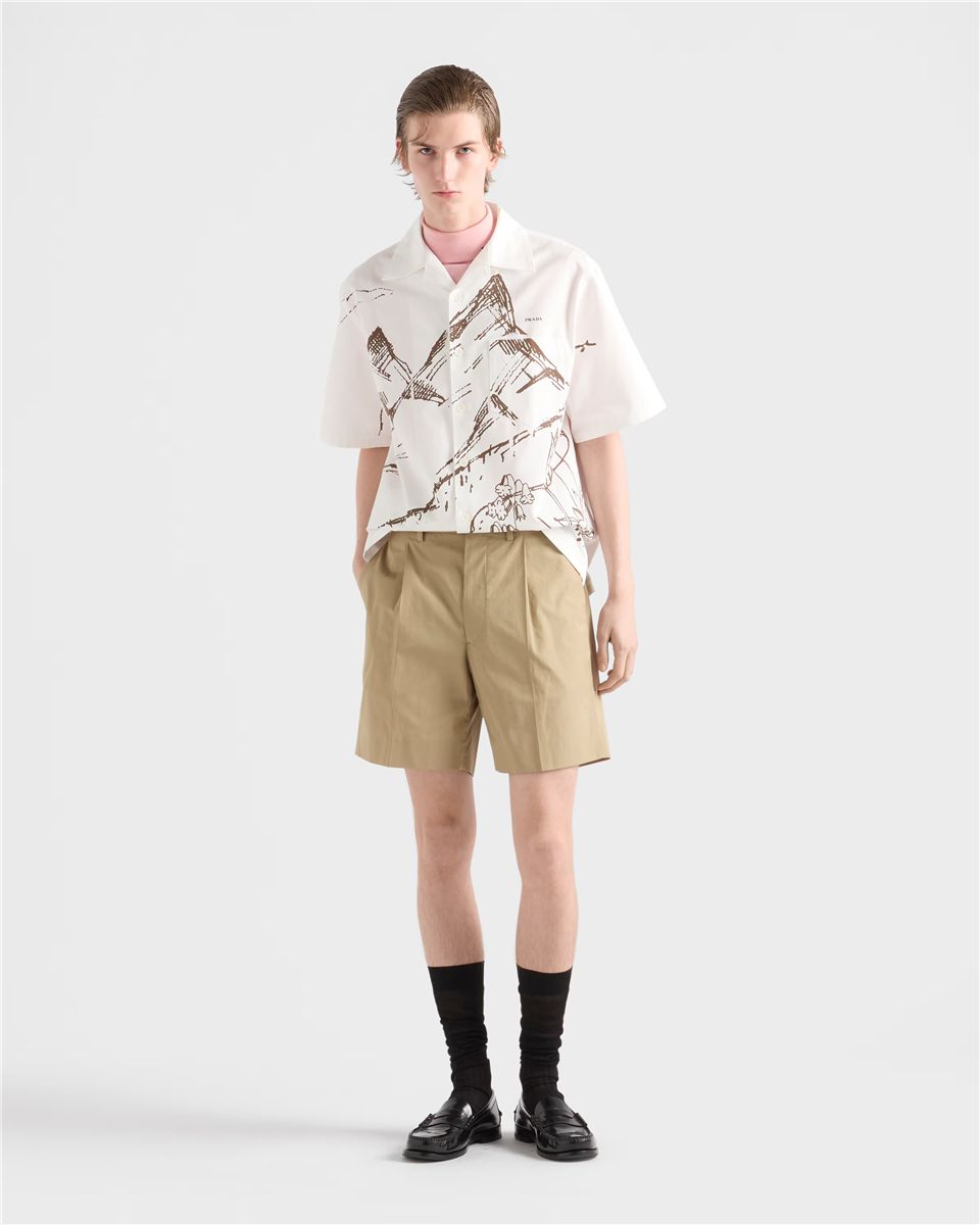 Cotton bermudas-PRADA-Verso