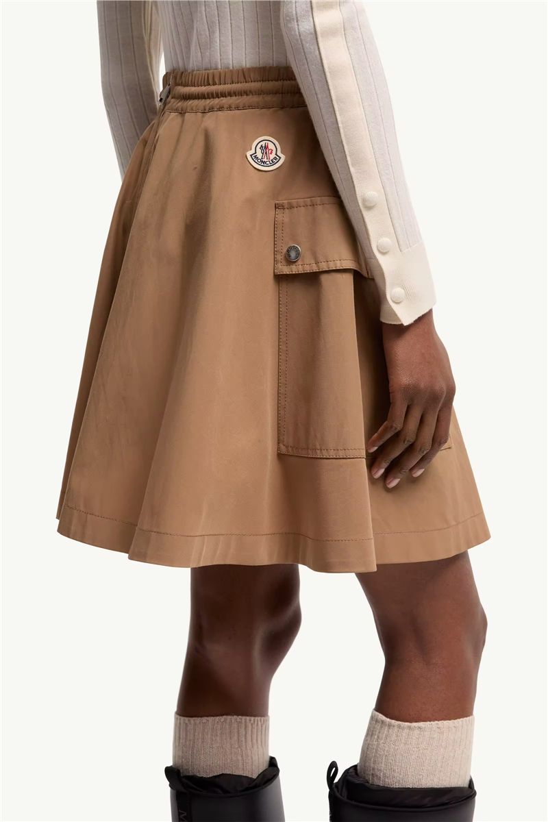Cotton blend a-line mini skirt-MONCLER-Verso