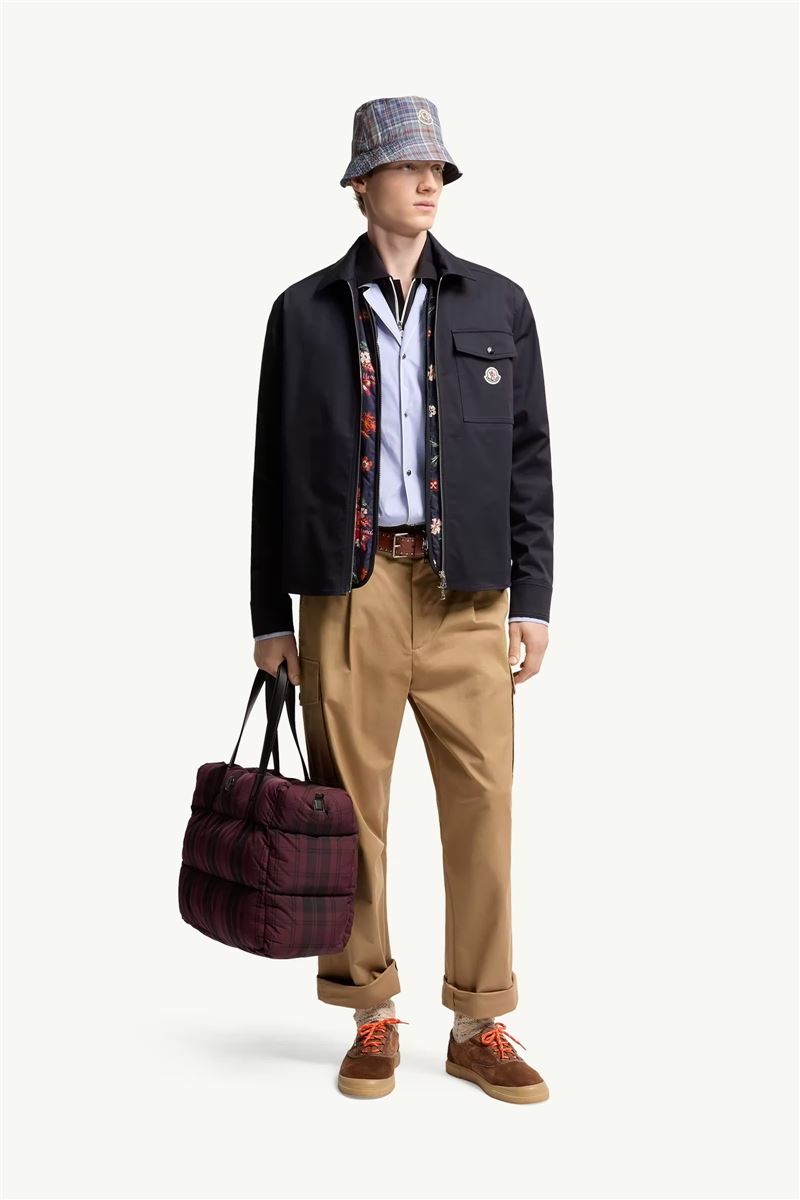 Cotton blend gabardine shirt jacket-MONCLER-Verso