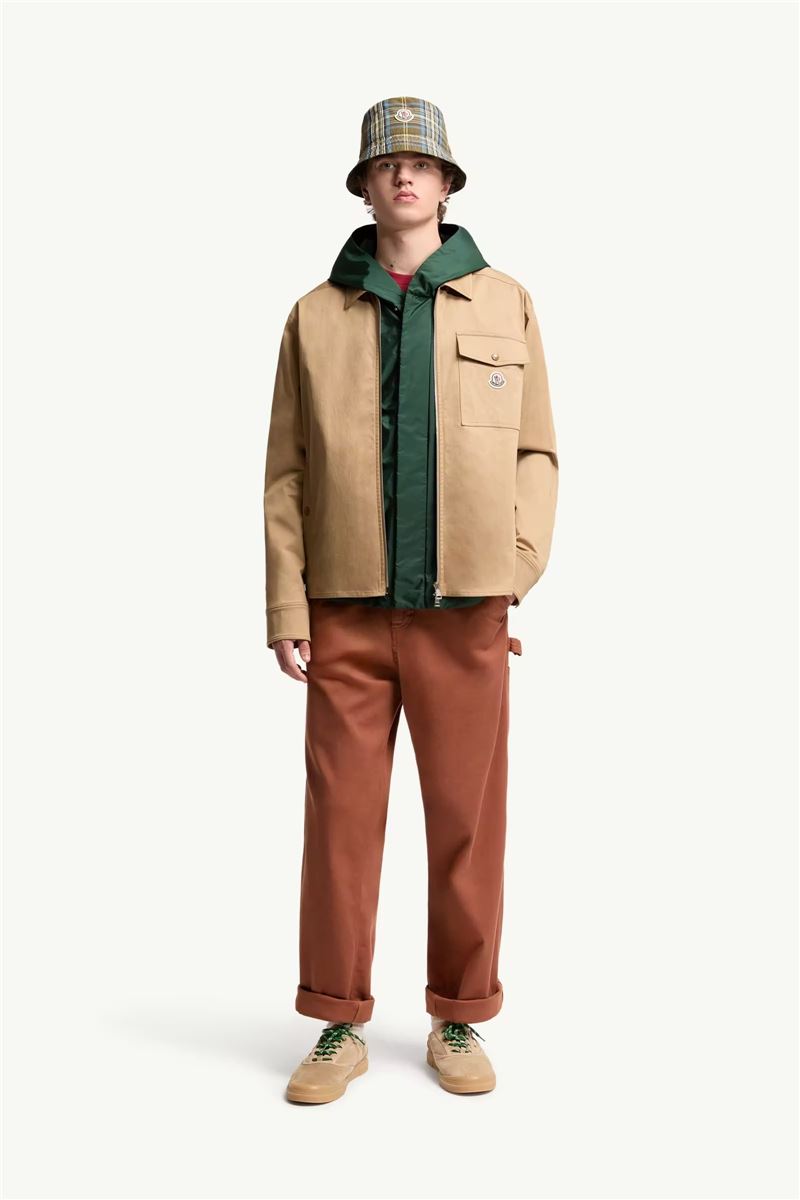 Cotton blend gabardine shirt jacket-MONCLER-Verso
