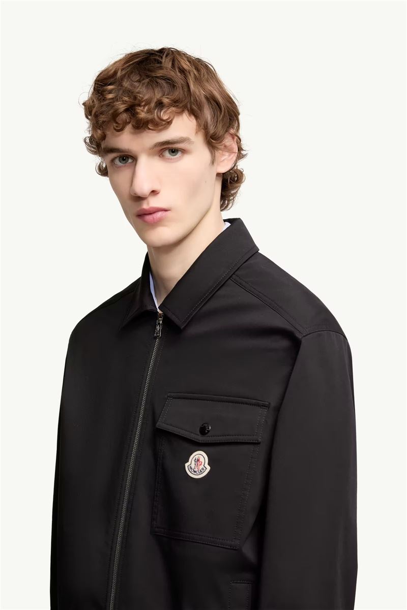 Cotton blend gabardine shirt jacket-MONCLER-Verso