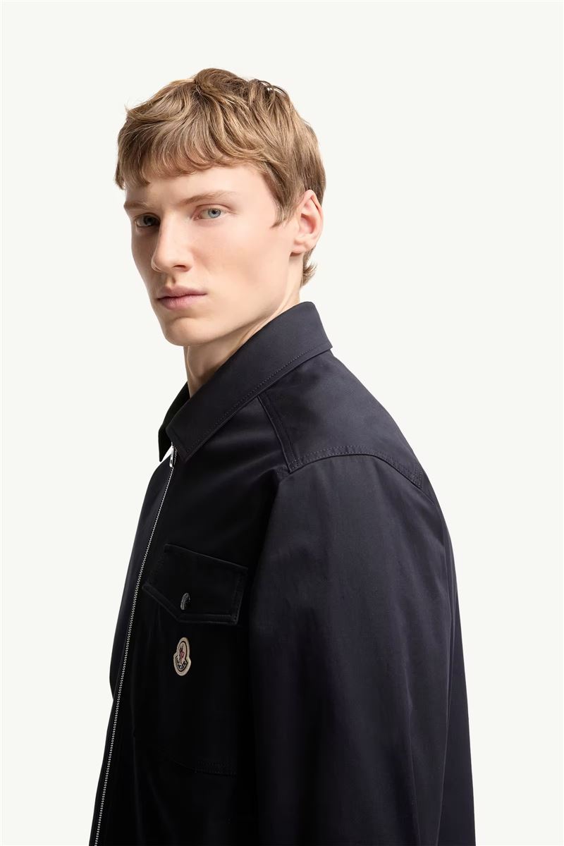 Cotton blend gabardine shirt jacket-MONCLER-Verso