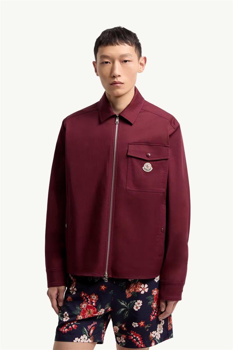 Cotton blend gabardine shirt jacket-MONCLER-Verso