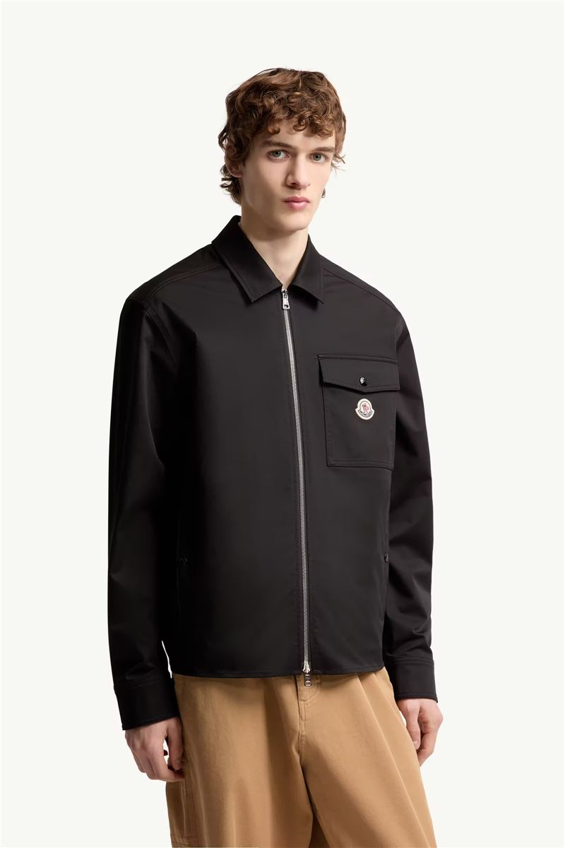 Cotton blend gabardine shirt jacket-MONCLER-Verso