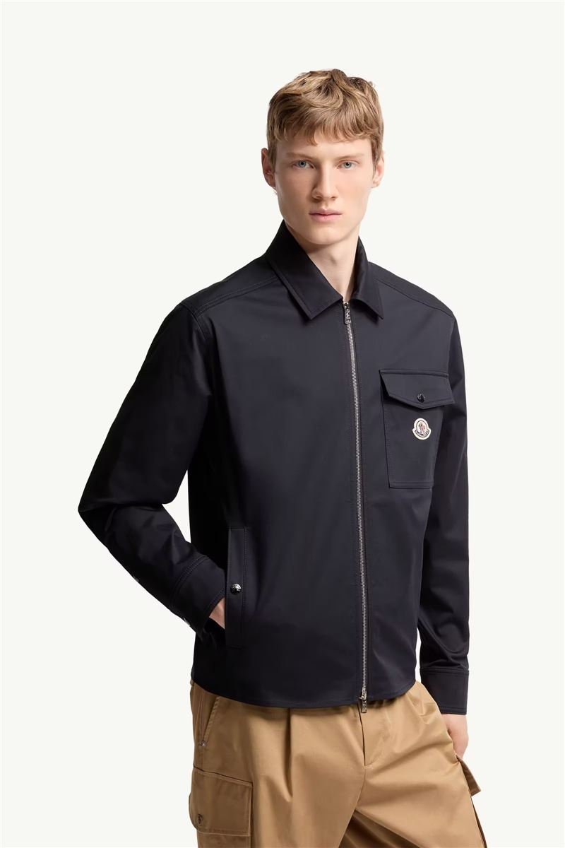 Cotton blend gabardine shirt jacket-MONCLER-Verso