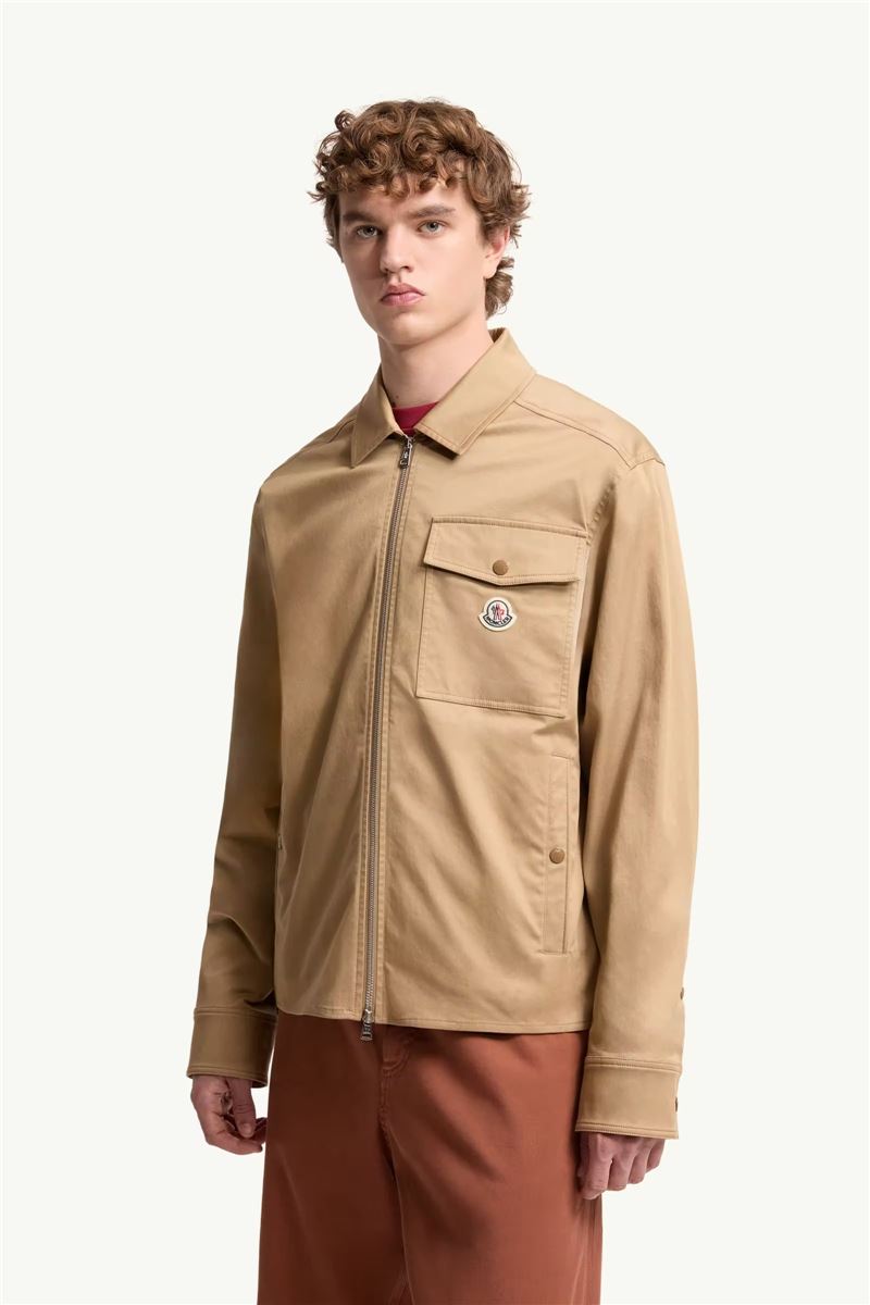 Cotton blend gabardine shirt jacket-MONCLER-Verso