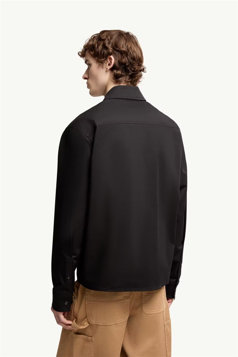 Cotton blend gabardine shirt jacket-MONCLER-Verso