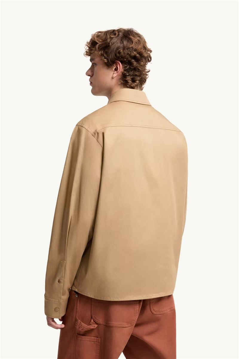 Cotton blend gabardine shirt jacket-MONCLER-Verso