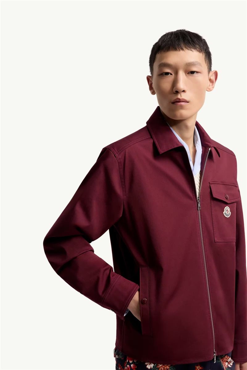 Cotton blend gabardine shirt jacket-MONCLER-Verso
