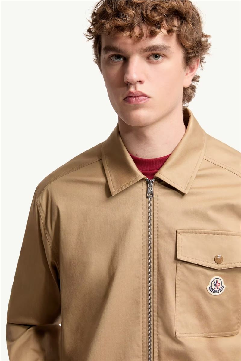 Cotton blend gabardine shirt jacket-MONCLER-Verso