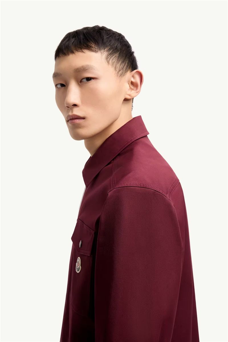 Cotton blend gabardine shirt jacket-MONCLER-Verso