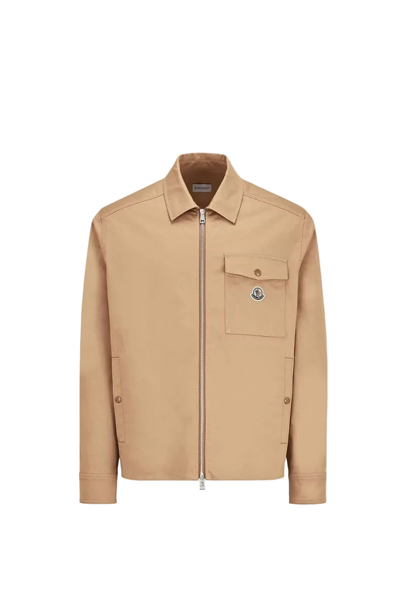Cotton blend gabardine shirt jacket-MONCLER-Verso