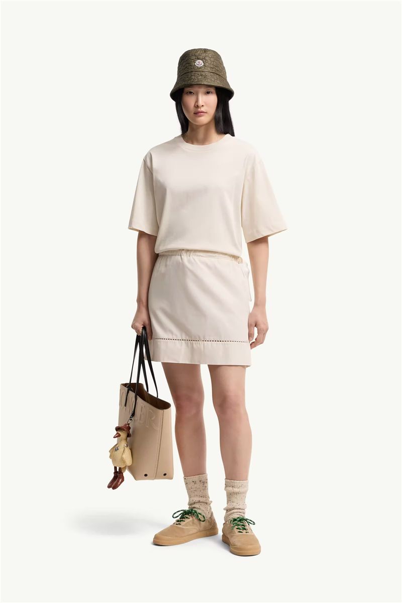 Cotton blend mini t-shirt dress-MONCLER-Verso