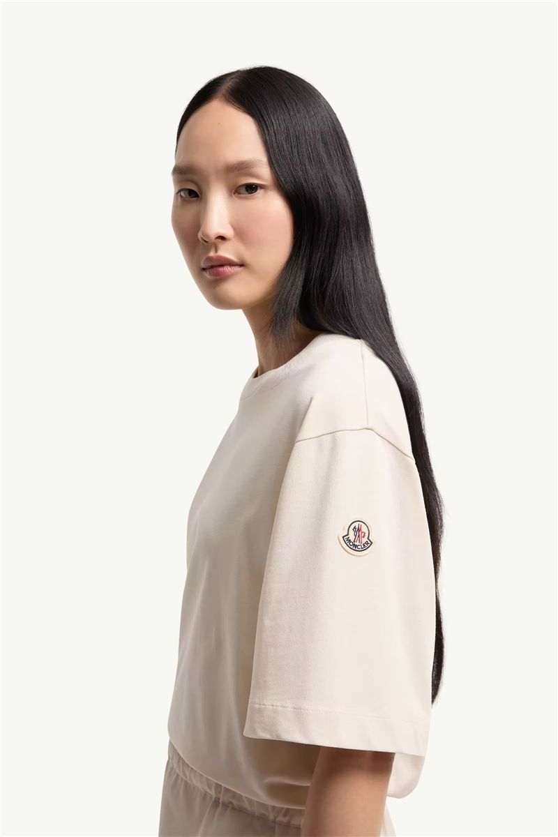 Cotton blend mini t-shirt dress-MONCLER-Verso