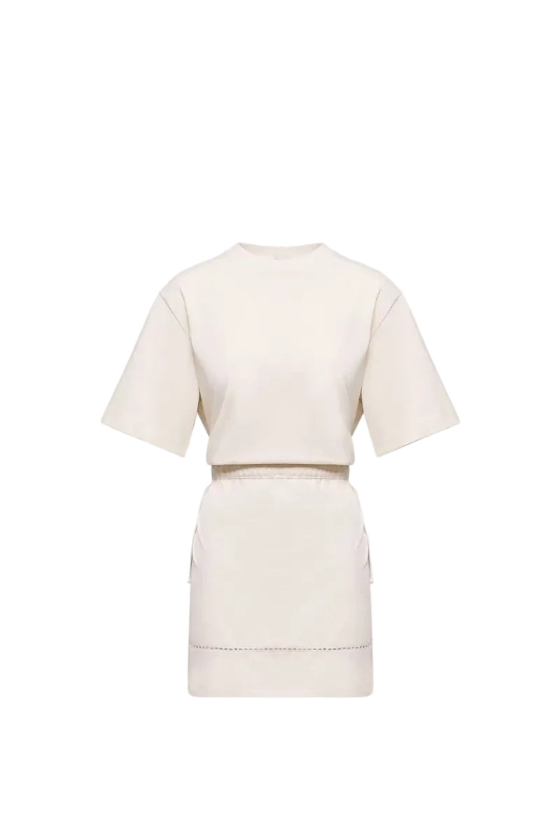 Cotton blend mini t-shirt dress-MONCLER-Verso