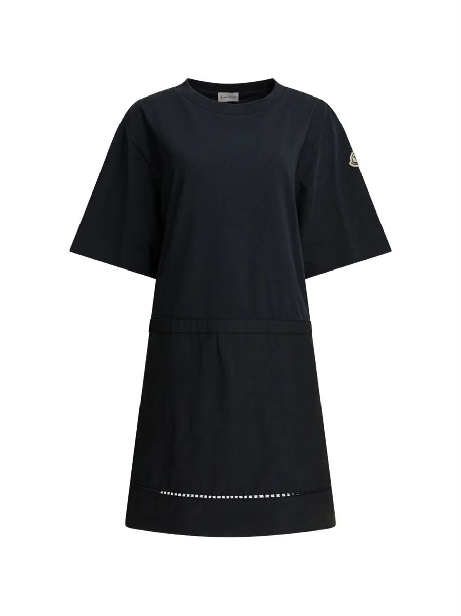 Cotton blend mini t-shirt dress-MONCLER-Verso